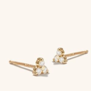 Mejuri mini lotus studs sapphire yellow gold